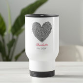 Minimalist Heart Fingerprint Personalized Name  Reisebecher