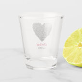 Minimalist Heart Fingerprint Personalized Name  Schnapsglas (Rückseite)