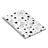 Minimalist Heart Notebook – Black and White Cute Notizblock (Rechte Seite)