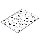 Minimalist Heart Notebook – Black and White Cute Notizblock (Linke Seite)