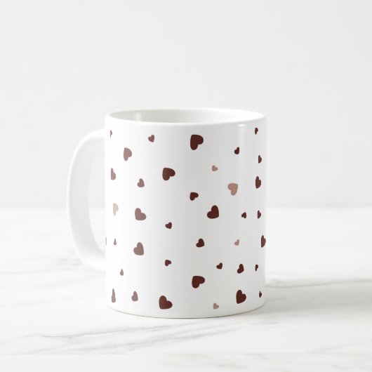 Minimalist Heart Pattern Mug – Cute Aesthetic Coff Kaffeetasse (Vorderseite Links)