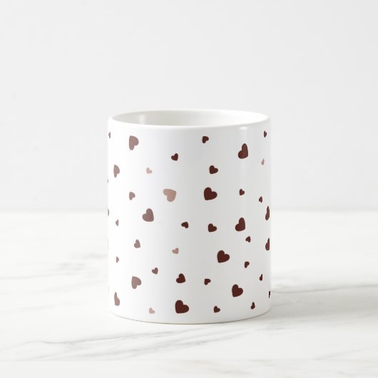 Minimalist Heart Pattern Mug – Cute Aesthetic Coff Kaffeetasse (Mittel)