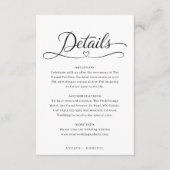 Minimalist Heart Script Wedding Details Begleitkarte (Vorderseite)