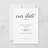 Minimalist Heart Typography Elegant Wedding Save The Date (Vorderseite)