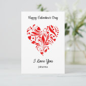 Minimalist Heart Valentine's Day Card – Custom Dankeskarte (Stehend Vorderseite)