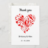 Minimalist Heart Wedding Thank You Card – Custom Dankeskarte (Vorne/Hinten)