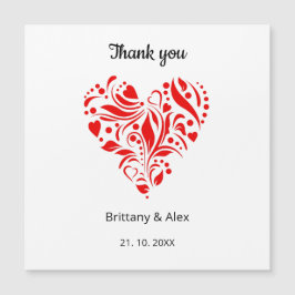Minimalist Heart Wedding Thank You Card – Custom Magnetkarte