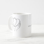 Minimalist Hearts & Hands Line Art Becher Kaffeetasse (Vorderseite Links)