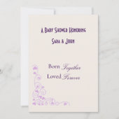 Minimalist Hearts Twin Love Baby Shower Einladung (Vorderseite)