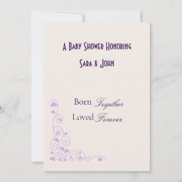 Minimalist Hearts Twin Love Baby Shower Einladung