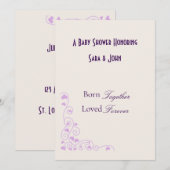 Minimalist Hearts Twin Love Baby Shower Einladung (Vorne/Hinten)