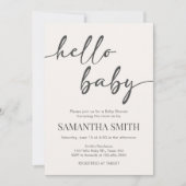 Minimalist Hello Baby Baby Shower Einladung (Vorderseite)