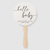 Minimalist Hello Baby Baby Shower Fächer (Vorderseite)