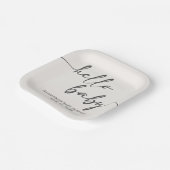 Minimalist Hello Baby Baby Shower Pappteller (Gewinkelt)