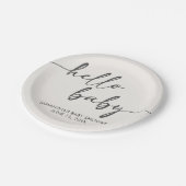 Minimalist Hello Baby Baby Shower Pappteller (Schrägansicht)