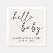 Minimalist Hello Baby Baby Shower Serviette (Vorderseite)