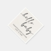 Minimalist Hello Baby Baby Shower Serviette (Ecke)