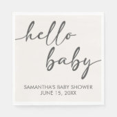 Minimalist Hello Baby Baby Shower Serviette (Vorderseite)