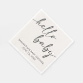 Minimalist Hello Baby Baby Shower Serviette (Ecke)