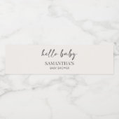 Minimalist Hello Baby Baby Shower Wasserflaschenetikett (Einzelnes Label)