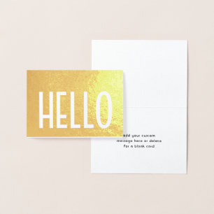 Minimalist Hello Simple Moderne Gefaltete Notiz Folienkarte