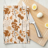 Minimalist Herbst-Botanik-Blätter  Geschirrtuch (Viertel Falte)