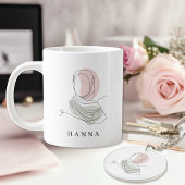 Minimalist Hijab Line Art Circle -Acrylic Keychain Schlüsselanhänger