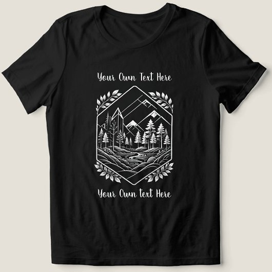 Minimalist Hiker Mountain Crest Your Text Design Tri-Blend Shirt