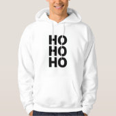 Minimalist Ho Ho Ho Christmas Hoodie – Black Typog (Vorderseite)