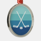 Minimalist Hockey Sticks Ornament Aus Metall (Rechts)