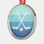 Minimalist Hockey Sticks Ornament Aus Metall (Links)