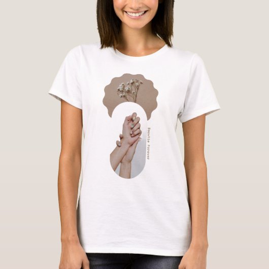 Minimalist Holding Hands Ästhetik T-Shirt | Boho (Vorderseite)