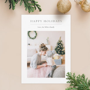 Minimalist Holiday Photo Card Soft ivory Feiertagskarte