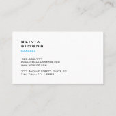 Minimalist holographic Business Cards Visitenkarte (Rückseite)