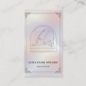 Minimalist Holographic Yoga Studio QR Code Visitenkarte (Vorderseite)