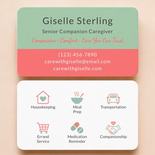 Minimalist Home Care & Senior Support Visitenkarte