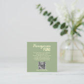 Minimalist Honeymoon Fund QR Code Wedding Begleitkarte (Stehend Vorderseite)