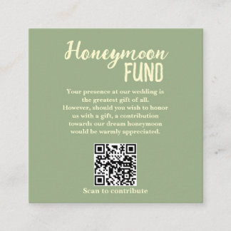 Minimalist Honeymoon Fund QR Code Wedding Begleitkarte