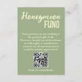 Minimalist Honeymoon Fund QR Code Wedding Begleitkarte (Vorderseite)