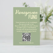 Minimalist Honeymoon Fund QR Code Wedding Begleitkarte (Stehend Vorderseite)