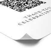 Minimalist Honeymoon Fund Sign with QR Code Poster (Ecke)