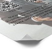 Minimalist Honeymoon Fund w/ Photo & 2 QR Codes Poster (Ecke)