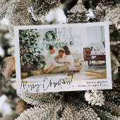 Minimalist Horizontal Photo Holiday Christmas Card Einladung