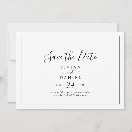 Minimalist Horizontal Save The Date (Vorderseite)