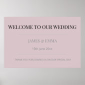 Minimalist Horizontal Wedding Dusky Rose Poster (Vorne)