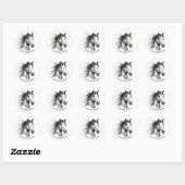 Minimalist Horse Line Art Drawing Sticker (Blatt)