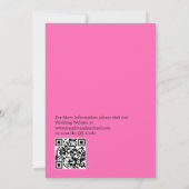 Minimalist Hot PInk Magenta QR Code Wedding Einladung (Rückseite)