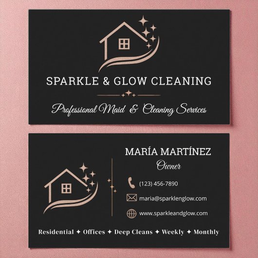 Minimalist Housekeeping & Cleaning Services Visitenkarte