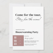 Minimalist Housewarming Invitation • Wine Quote D Einladung (Vorderseite)