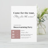 Minimalist Housewarming Invitation • Wine Quote D Einladung (Stehend Vorderseite)